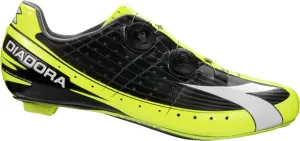 Diadora Vortex Pro SPD-SL Carbon Road Shoes Black, Yellow, White - UK 4- 5, EU 37- 38