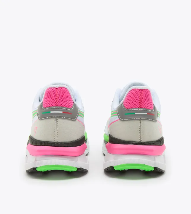 Diadora Women's Atomo V7000- White/Green Fluo/Pink Flu (101.179068)