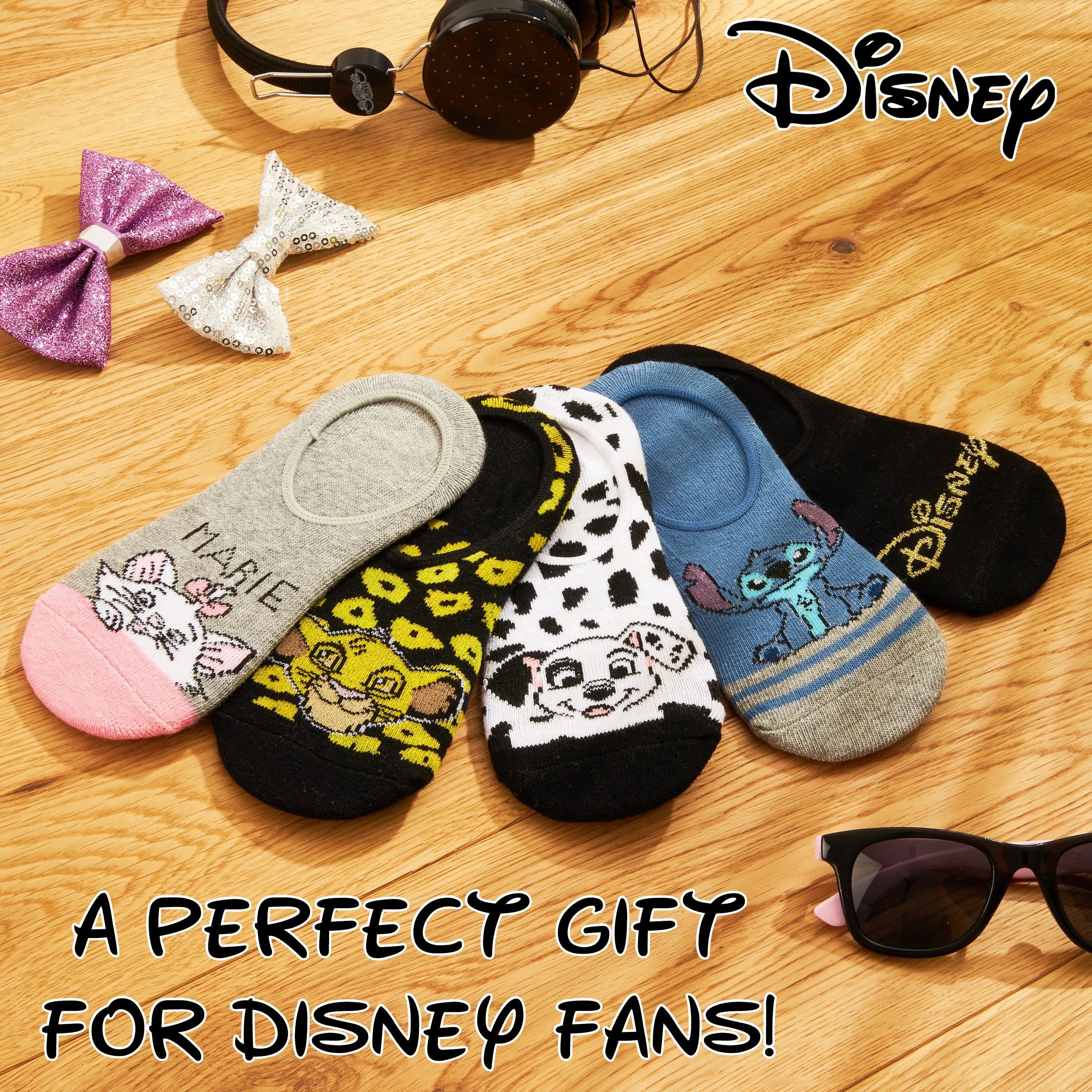 Disney Socks Girls No Show Socks Pack of5, Liner Socks Low Cut, Disney Gifts