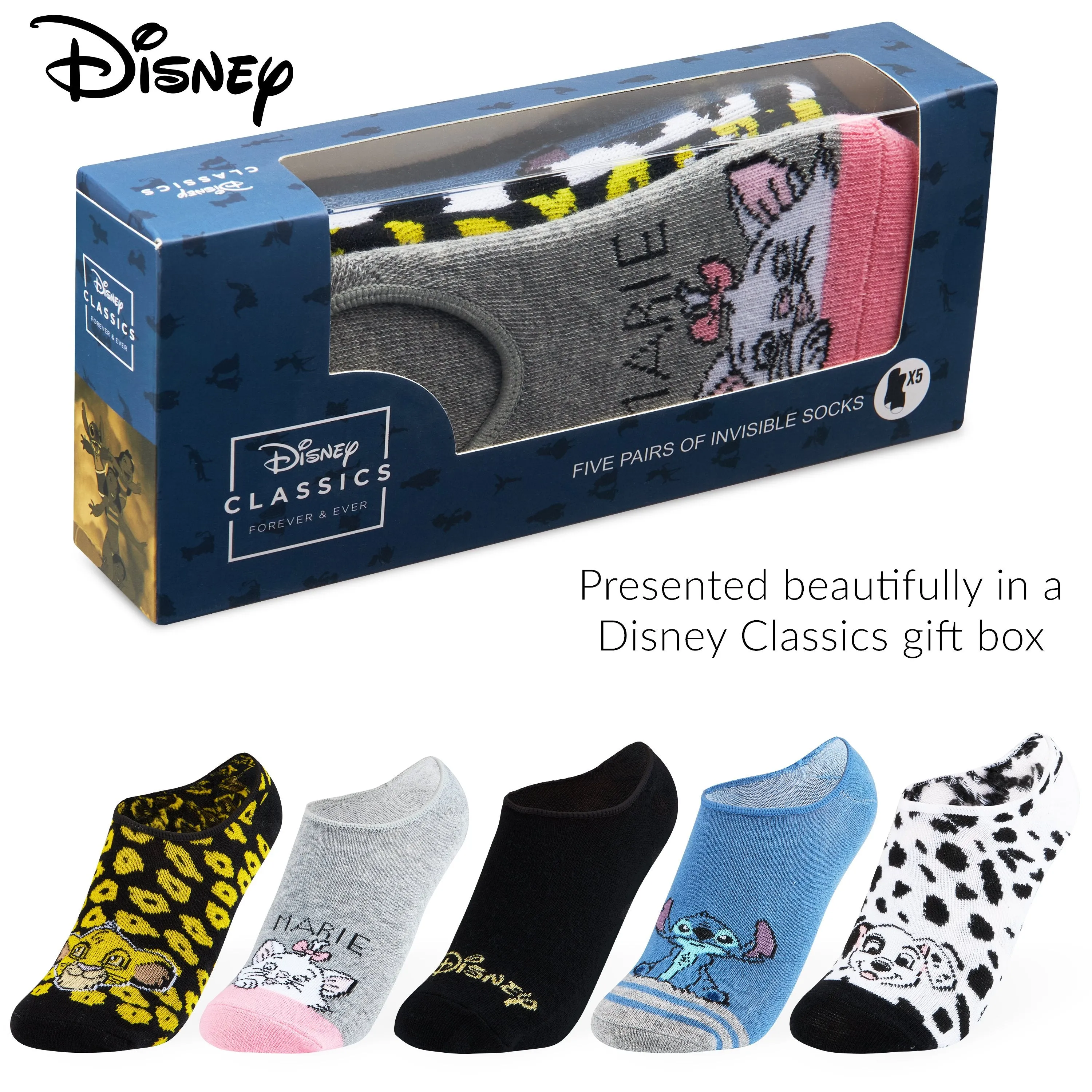 Disney Socks Girls No Show Socks Pack of5, Liner Socks Low Cut, Disney Gifts