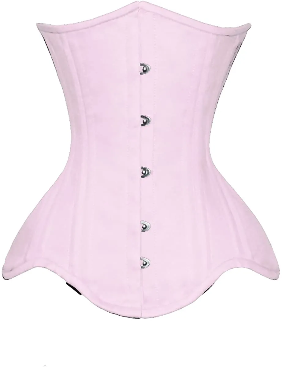 Double Steel Boned Waist Training Cotton Underbust Tight Shaper Corset