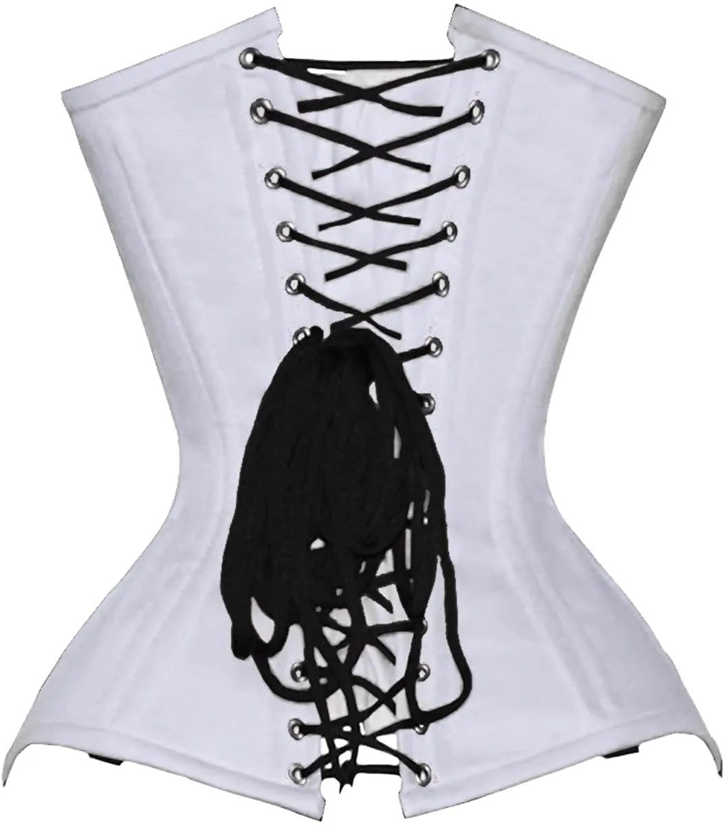 Double Steel Boned Waist Training Cotton Underbust Tight Shaper Corset