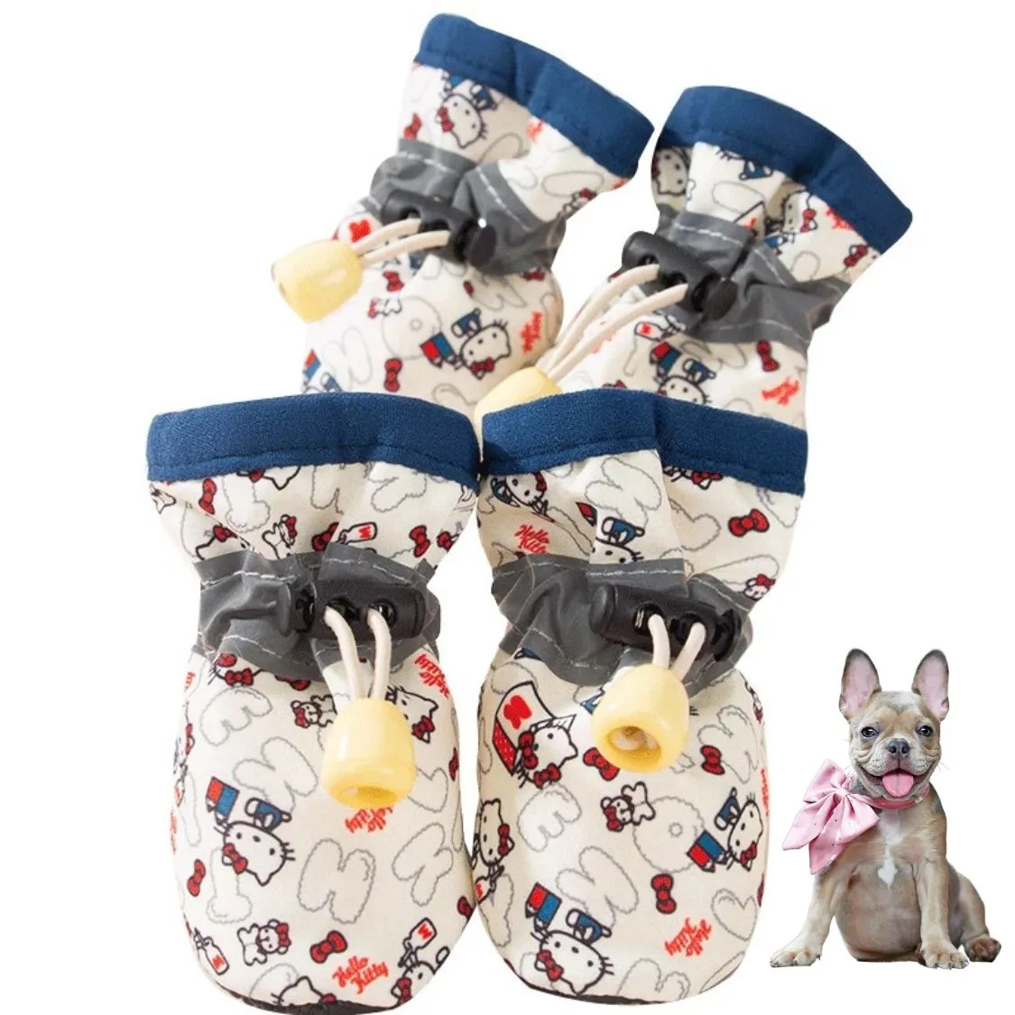 EcoNest Comfy Soft Sole Frenchie Shoes - Perfect Indoor Wear for French Bulldogs