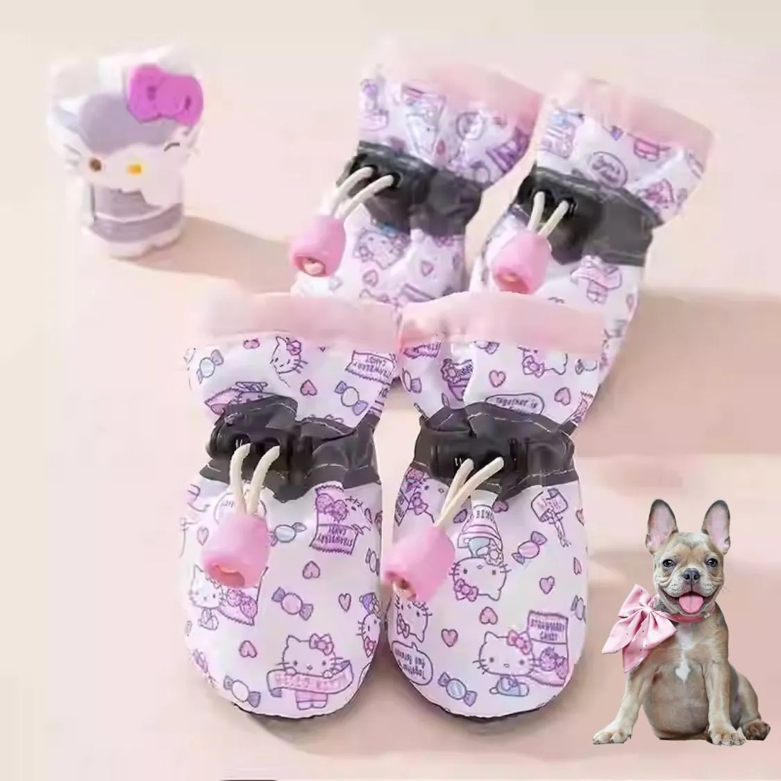 EcoNest Comfy Soft Sole Frenchie Shoes - Perfect Indoor Wear for French Bulldogs