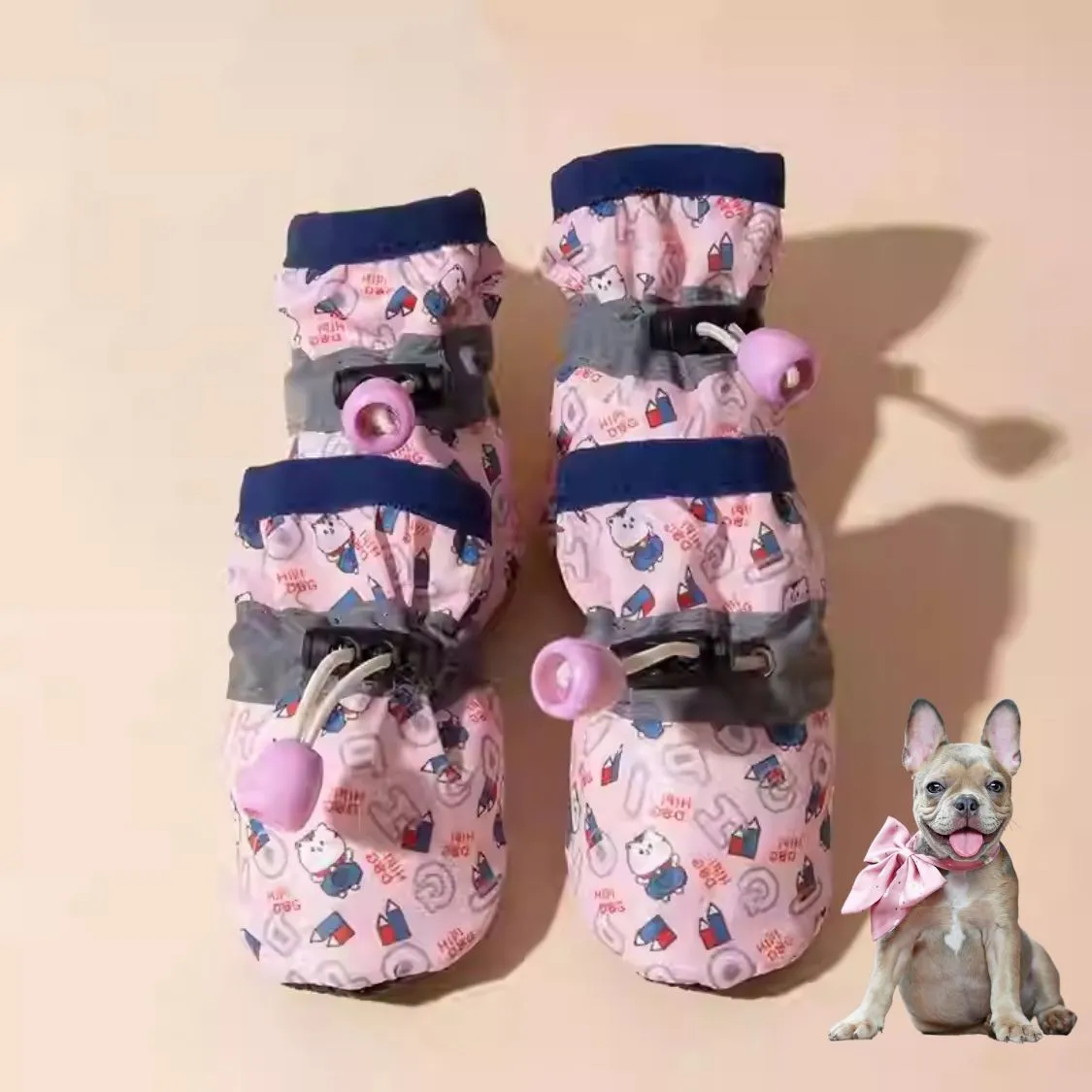 EcoNest Comfy Soft Sole Frenchie Shoes - Perfect Indoor Wear for French Bulldogs