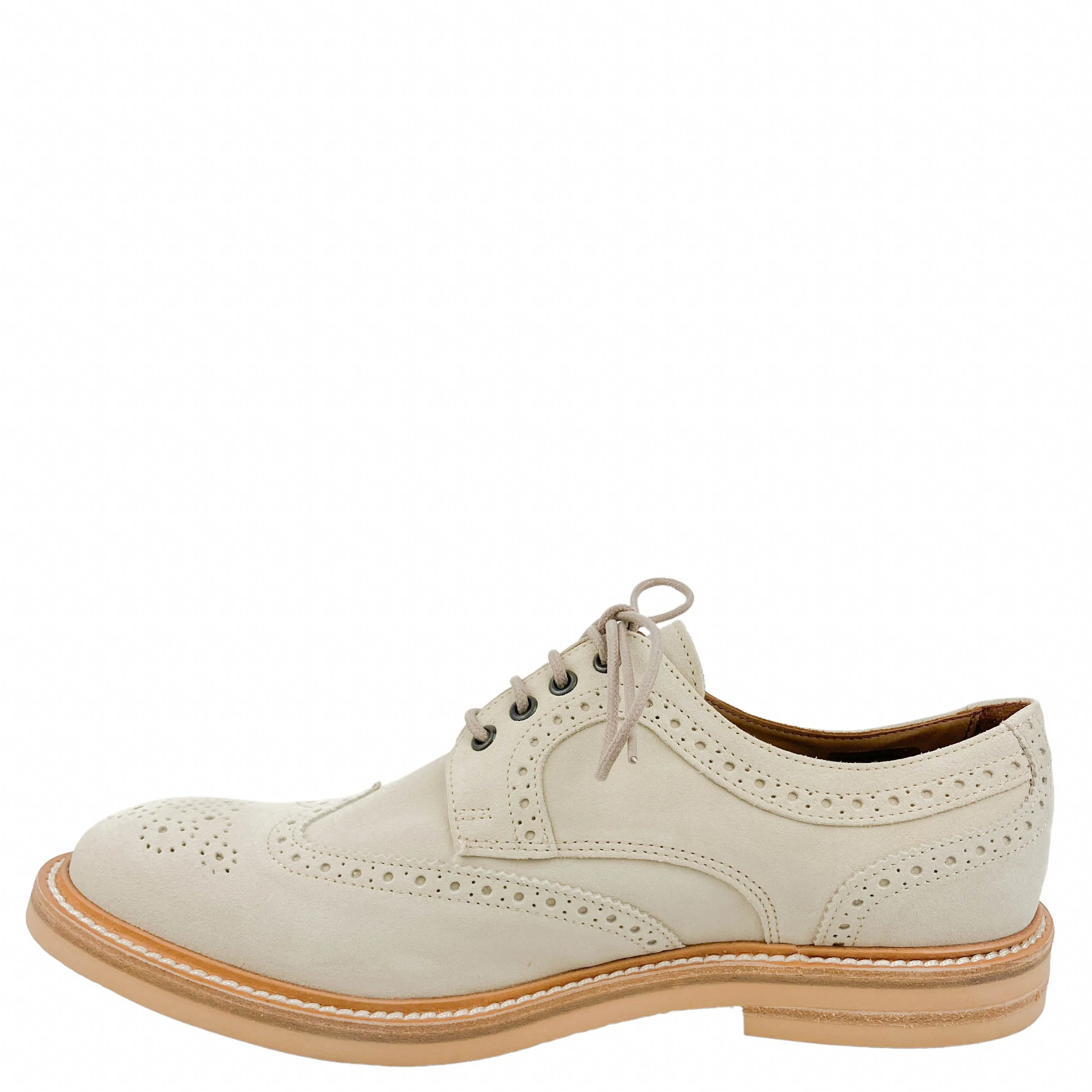 Eleventy Suede Oxfords in Cream