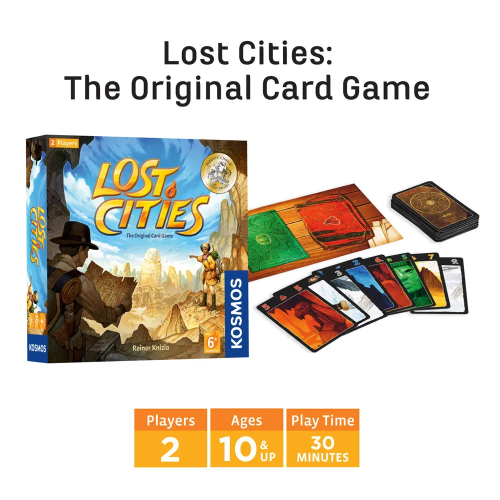 Essential 2-Player Board Game 3-Pack Bundle. Imhotep: The Duel, Targi, Lost Cities Card Game with 6th Expedition