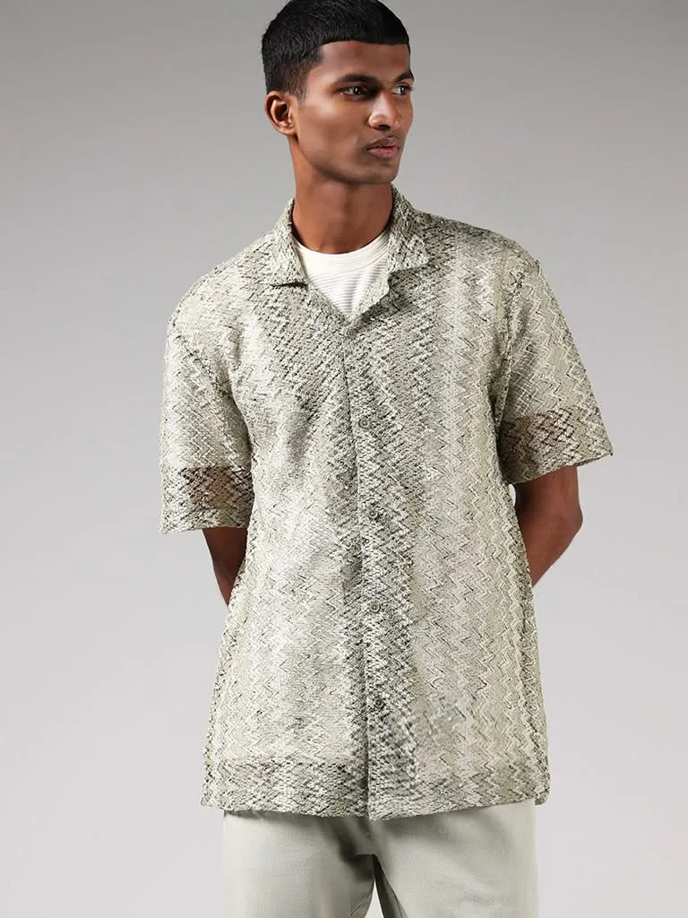 ETA Green Mesh Relaxed-Fit Shirt