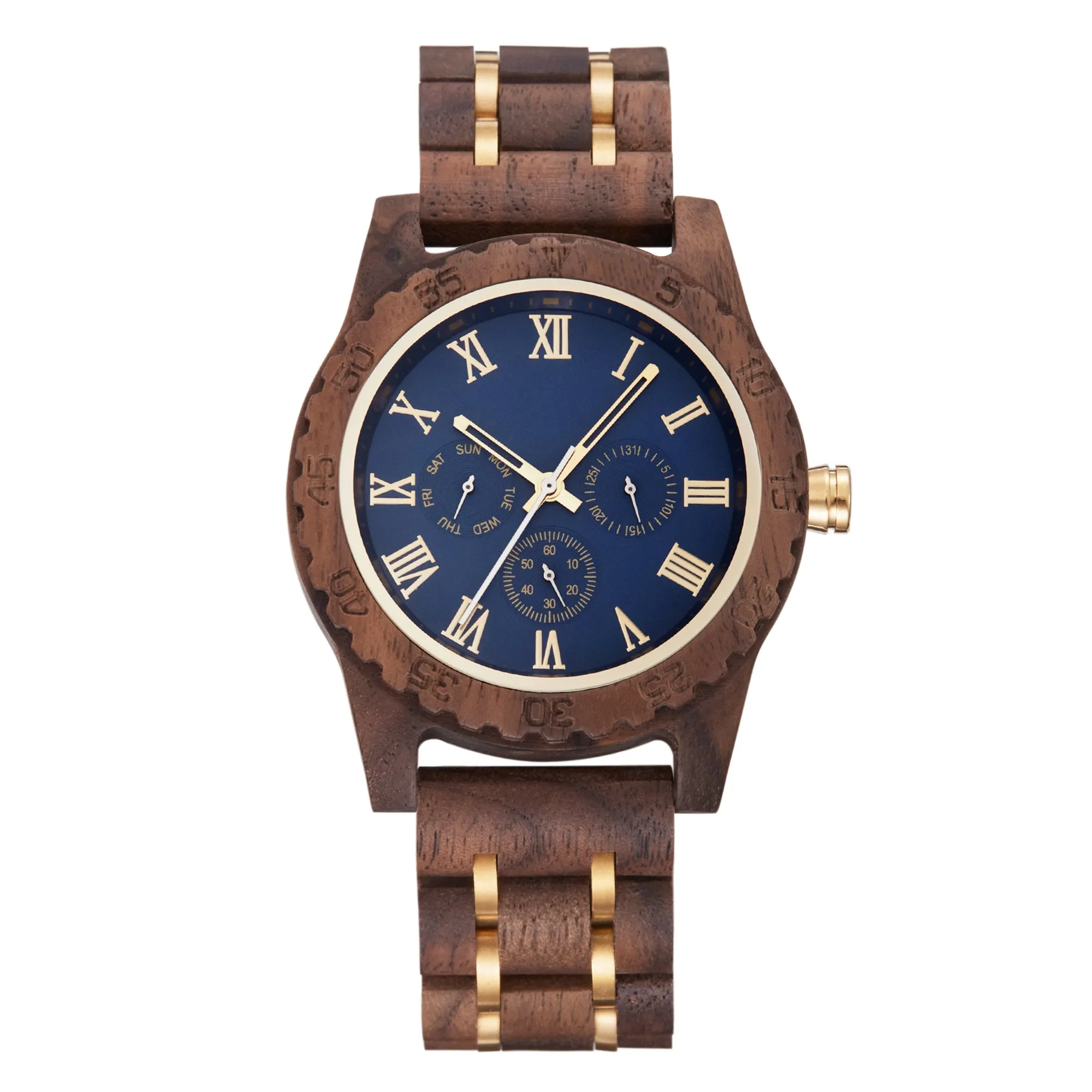 Expedition - Blue Face Walnut Chronograph