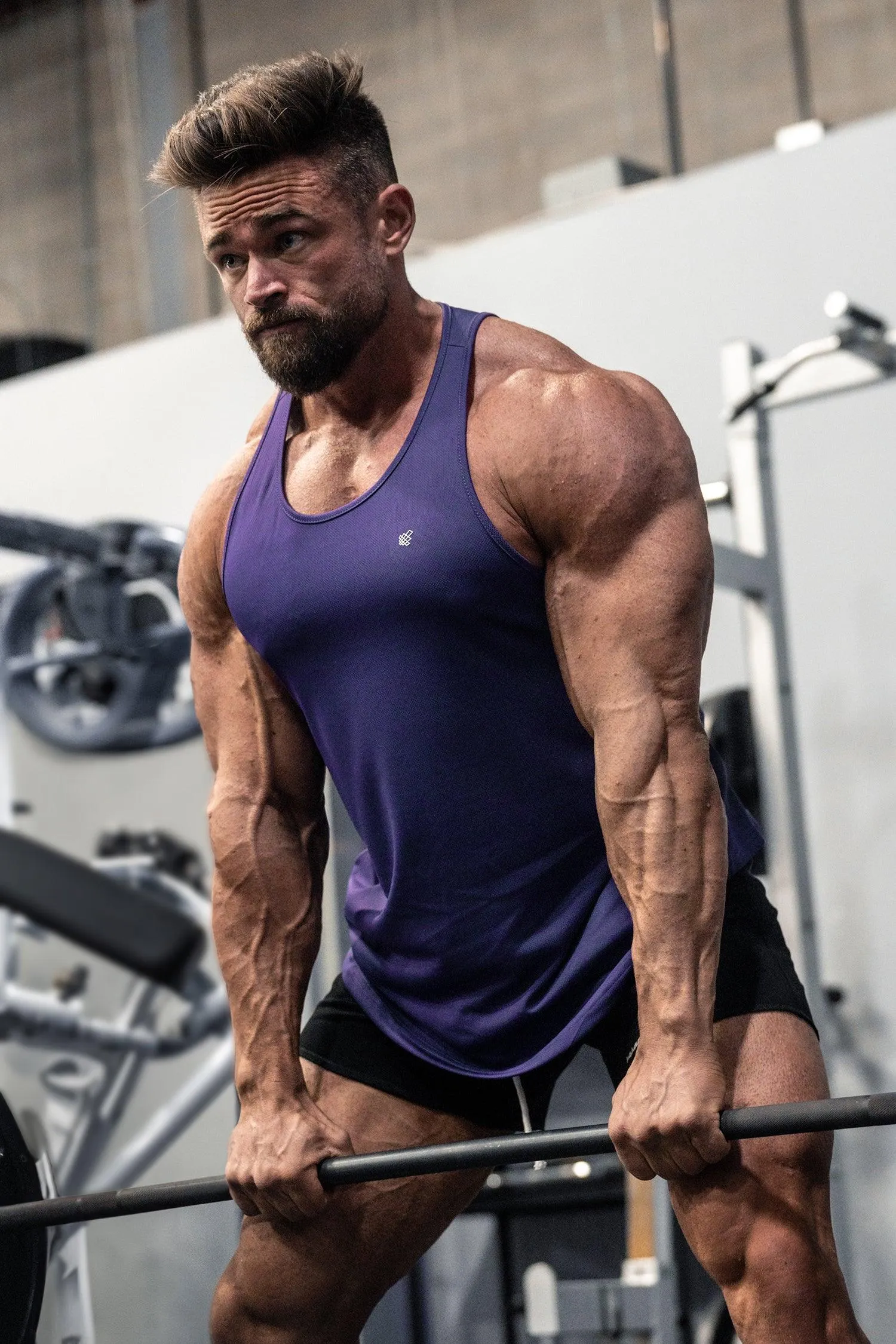 Fast-Dry Bodybuilding Workout Stringer - Violet