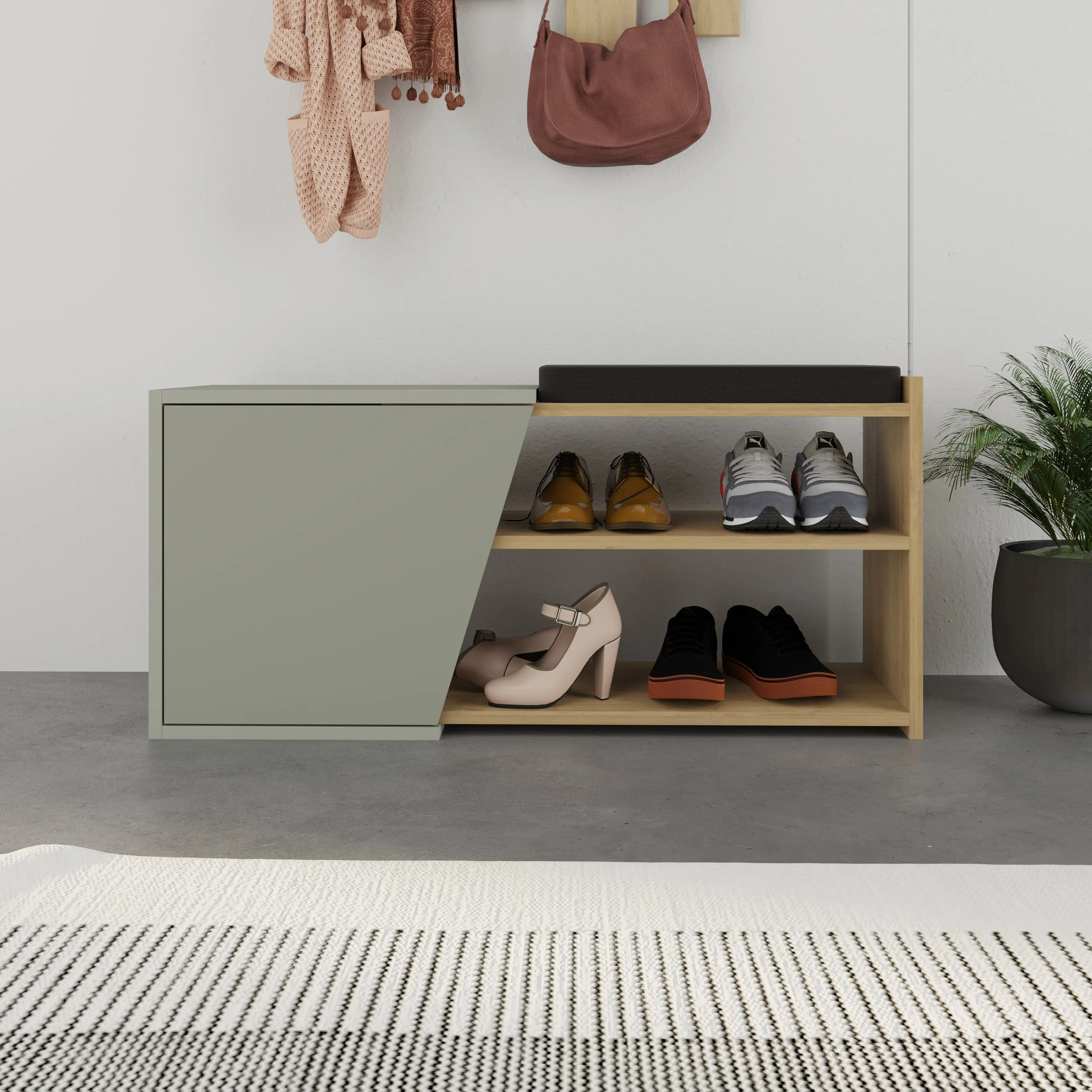 Fiona Shoe Storage With Bench Width 104 cm