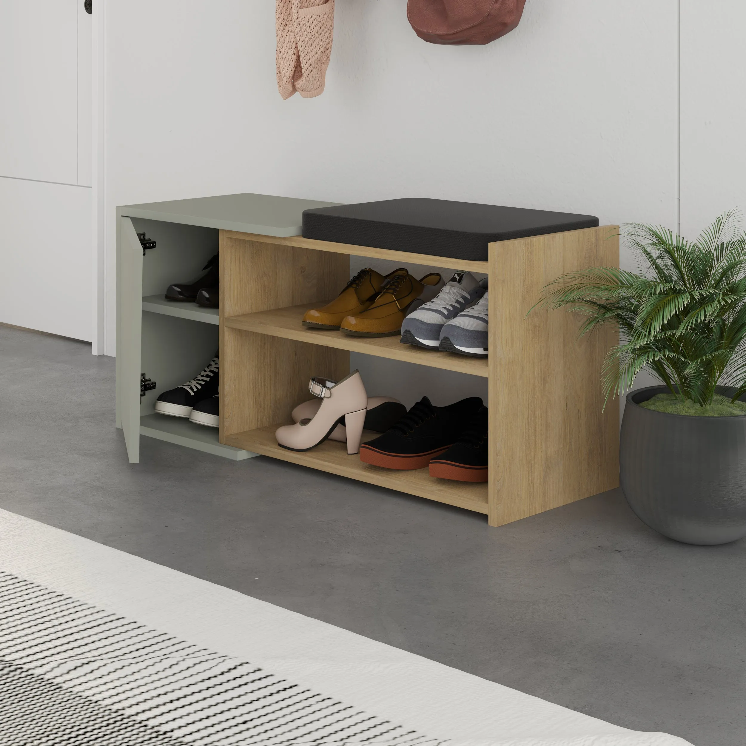 Fiona Shoe Storage With Bench Width 104 cm