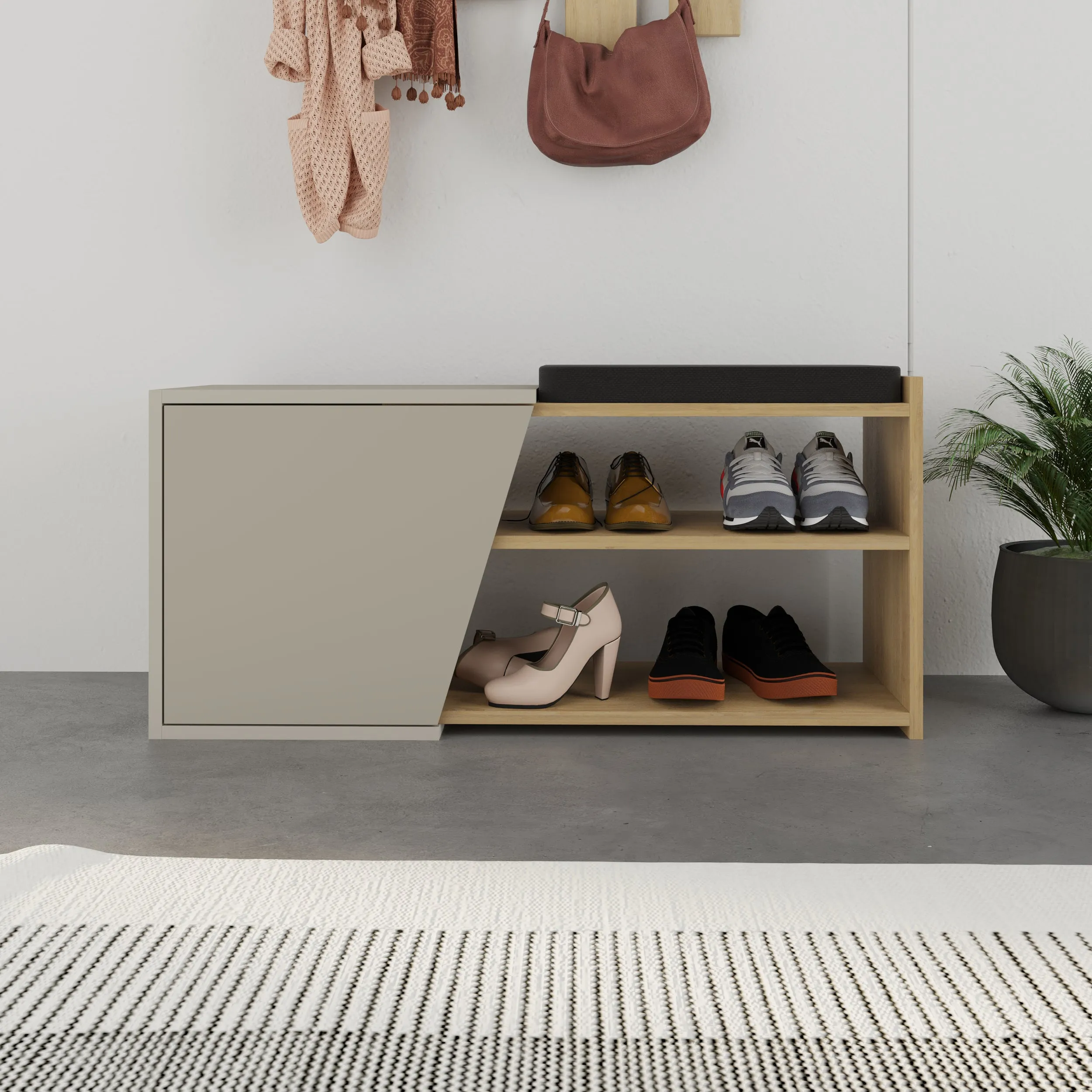 Fiona Shoe Storage With Bench Width 104 cm