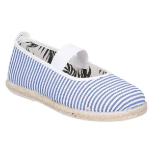 Flossy Ninez Juniors Ballerina Shoes - Summer Stripe Canvas, Elasticated Fit, Jute Wrap, Scented Sole, Comfortable & Stylish Kids Footwear for Everyday Wear