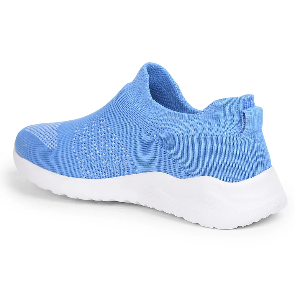 Force 10 Sports Non Lacing Shoe For Ladies ( S.Blue ) Rose-1E By Liberty