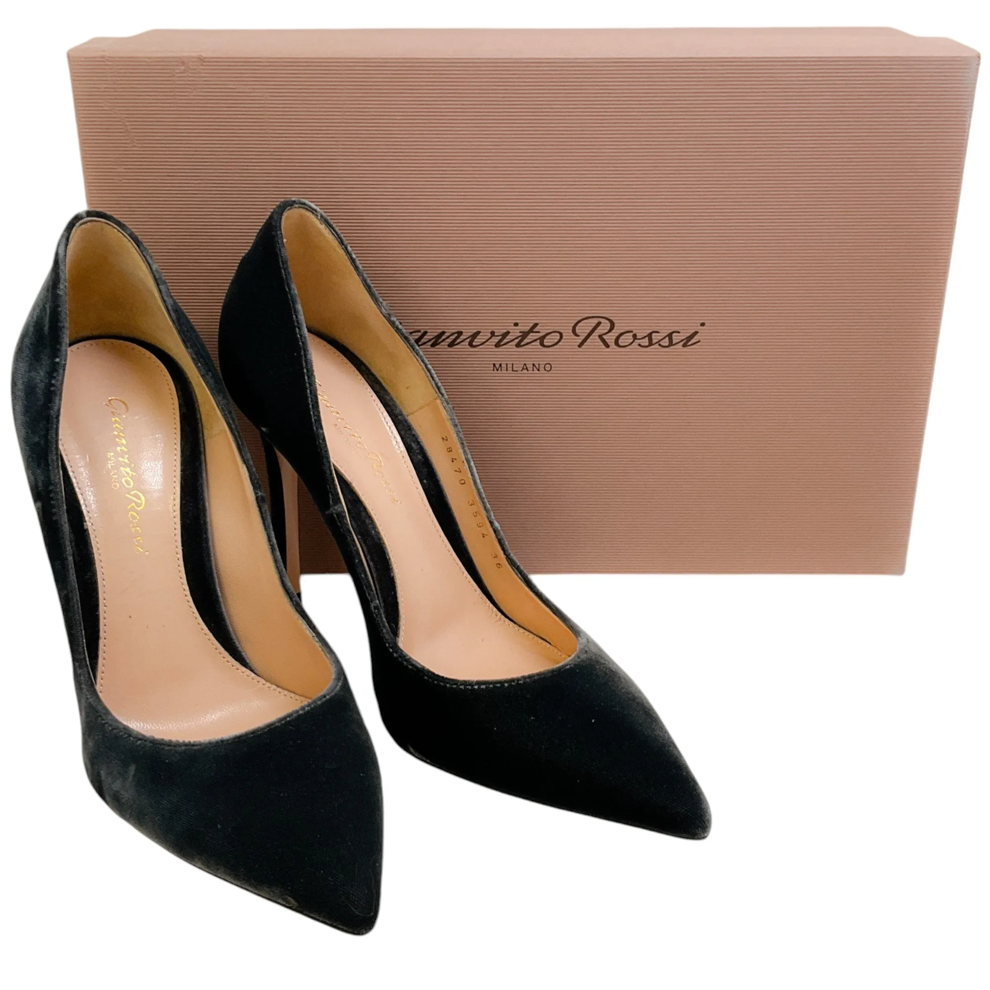 Gianvito Rossi Velluto Grey Velvet Gianvito 105 Pumps