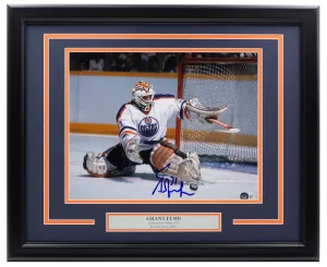 Grant Fuhr Signed Framed 11x14 Edmonton Oilers Hockey Photo BAS