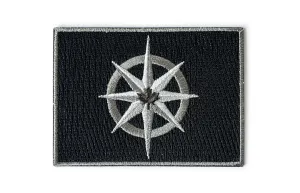 Greyscale RCGS Compass Rose Expedition Flag Patch