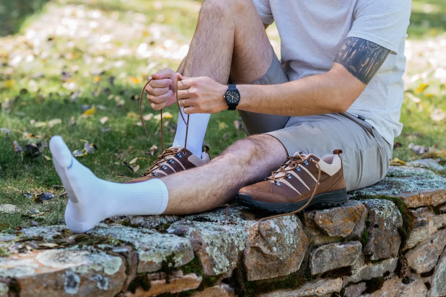 Grounding Crew Socks • White Organic Cotton