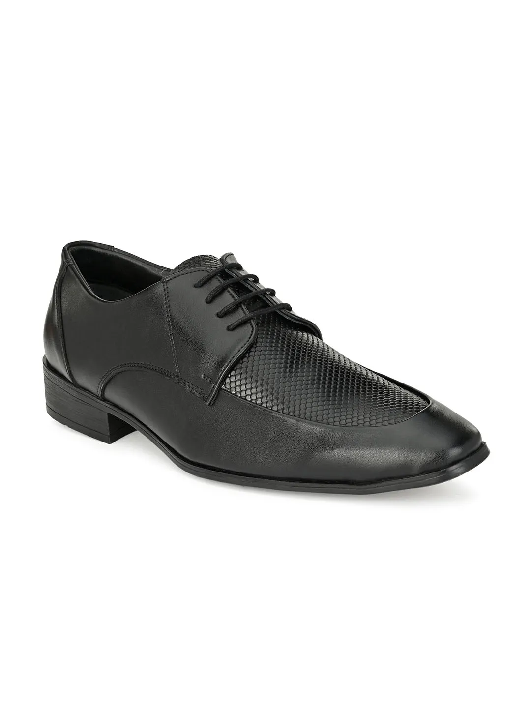 HITZ6456 Men's Black Leather Formal  Lace-Up Shoes