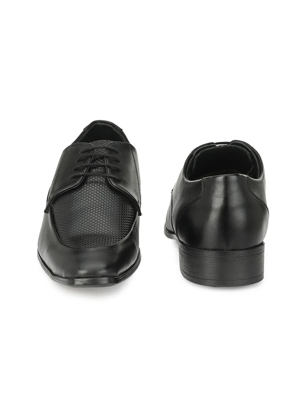 HITZ6456 Men's Black Leather Formal  Lace-Up Shoes