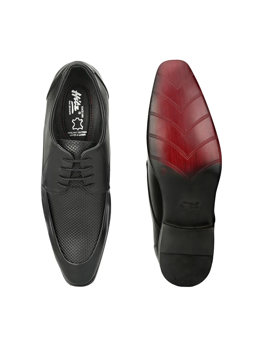 HITZ6456 Men's Black Leather Formal  Lace-Up Shoes