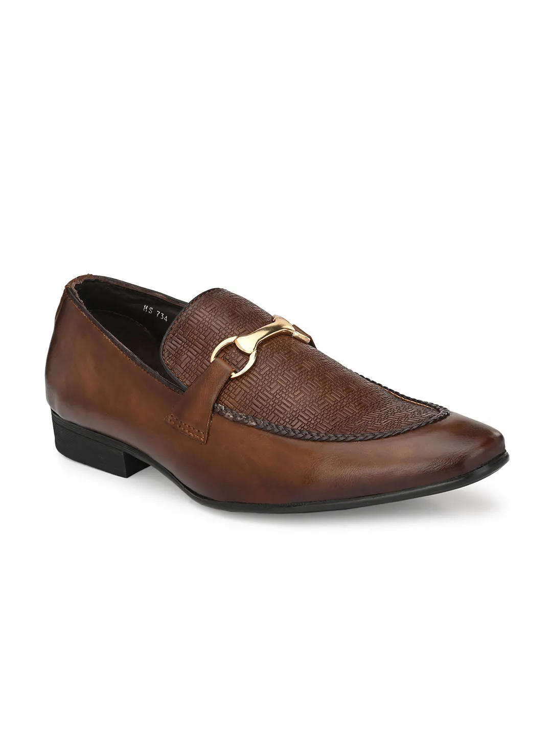 HITZMS_4709 Men's Brown Synthetic Party Wear Slip-On Shoes