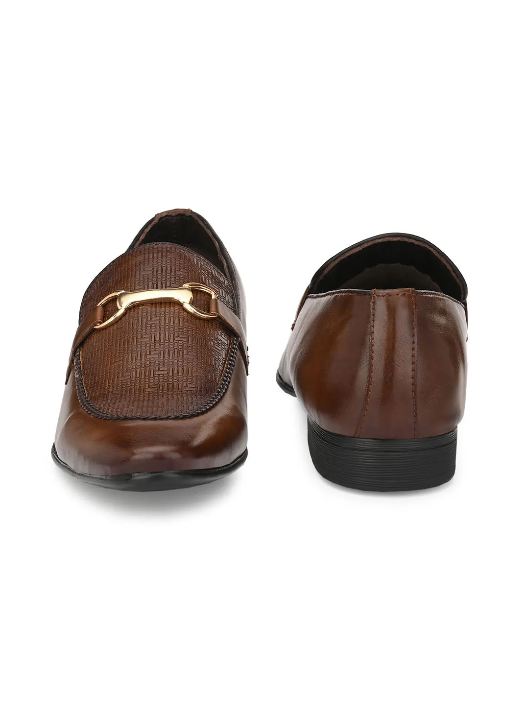 HITZMS_4709 Men's Brown Synthetic Party Wear Slip-On Shoes