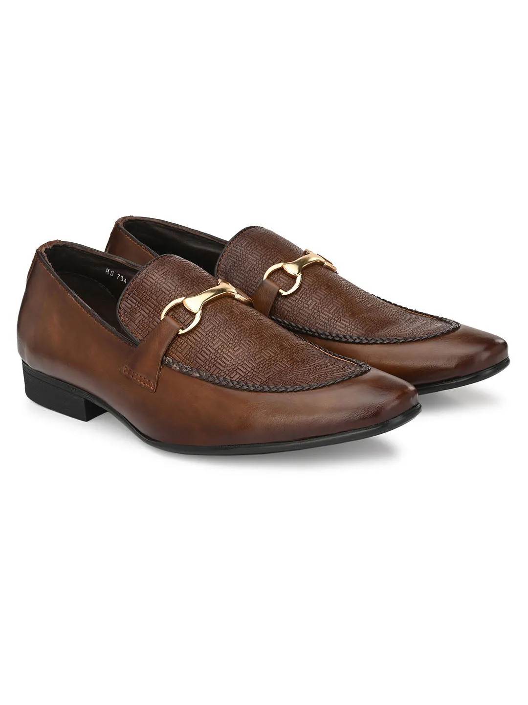 HITZMS_4709 Men's Brown Synthetic Party Wear Slip-On Shoes