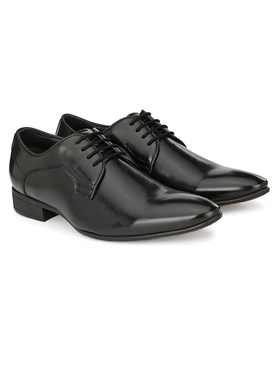 HITZMS_5704 Men's Black Synthetic Formal  Lace-Up Shoes