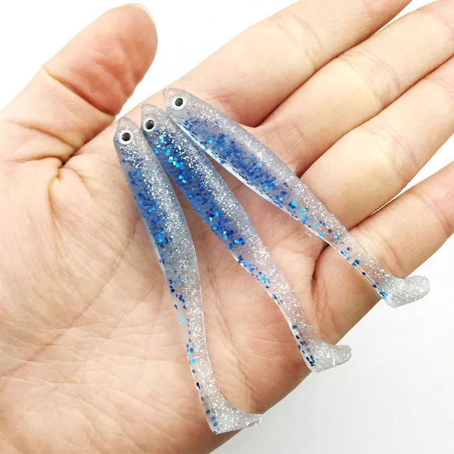 Hot selling Wobblers Jig Fishing Lure Soft Worm lures 2.2g 7cm Jerkbait Fish Ocean Rock 3pcs/lot Free Shipping YE-260