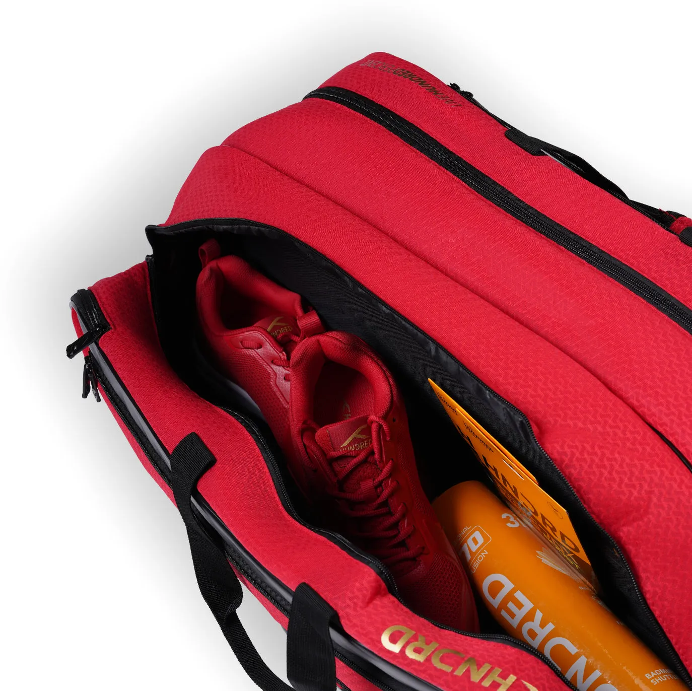 Hundred Nuclear Edge Badminton Kit Bag (Red) (Size - M/30 L)