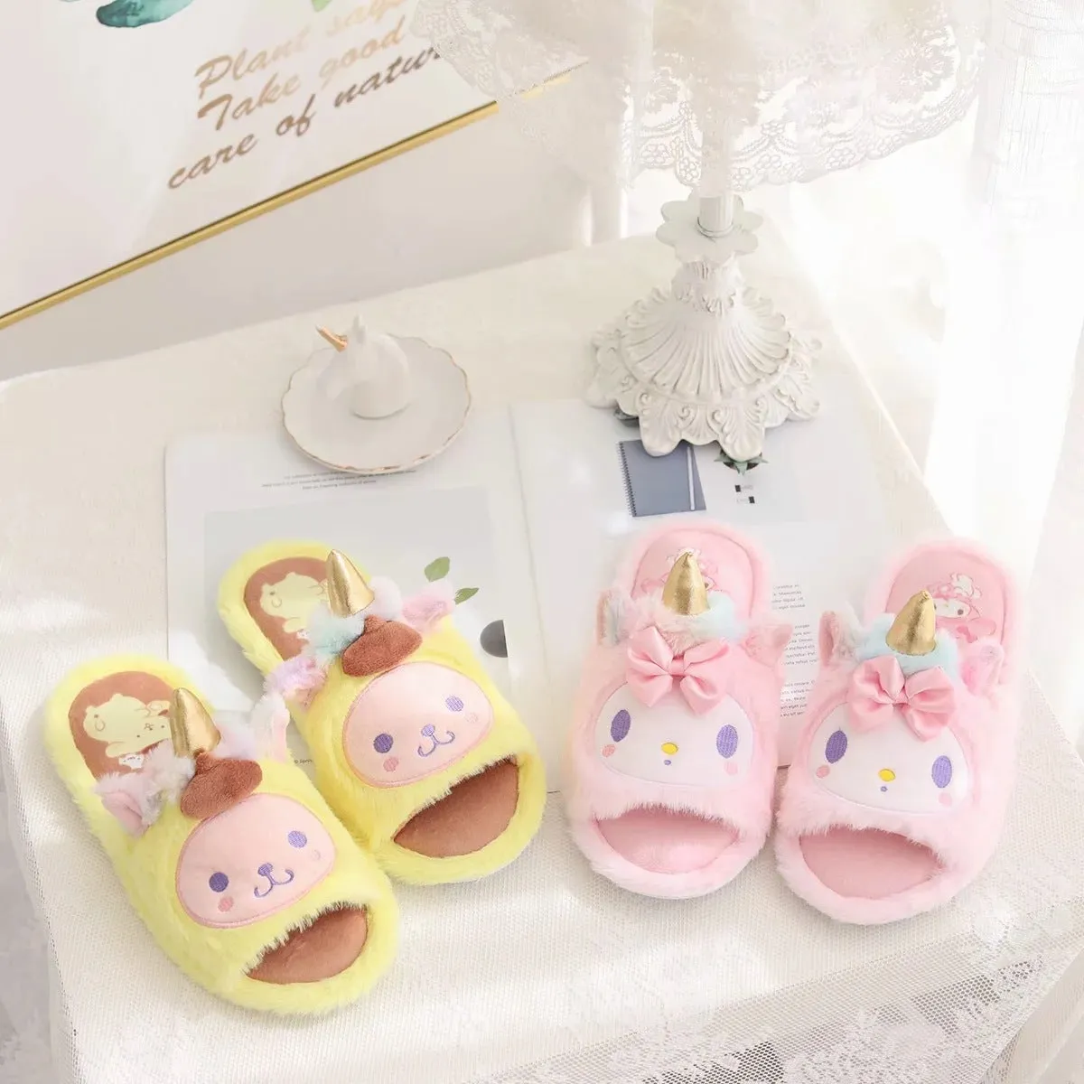 Kawaii Unicorn Slippers