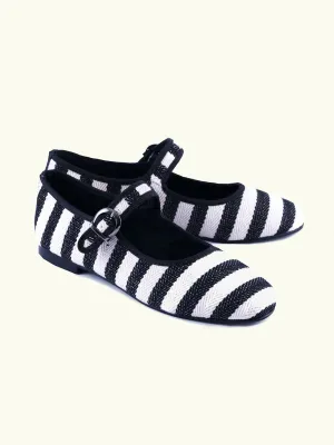 Mary Jane Striped - Black and White