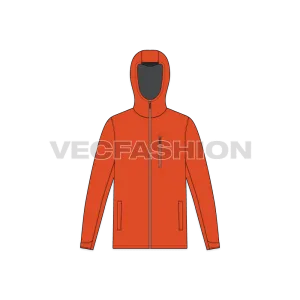 Mens Outdoor Climbing Jacket Vector Template