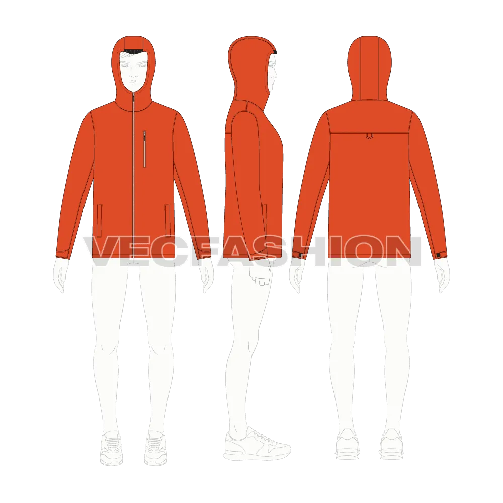 Mens Outdoor Climbing Jacket Vector Template