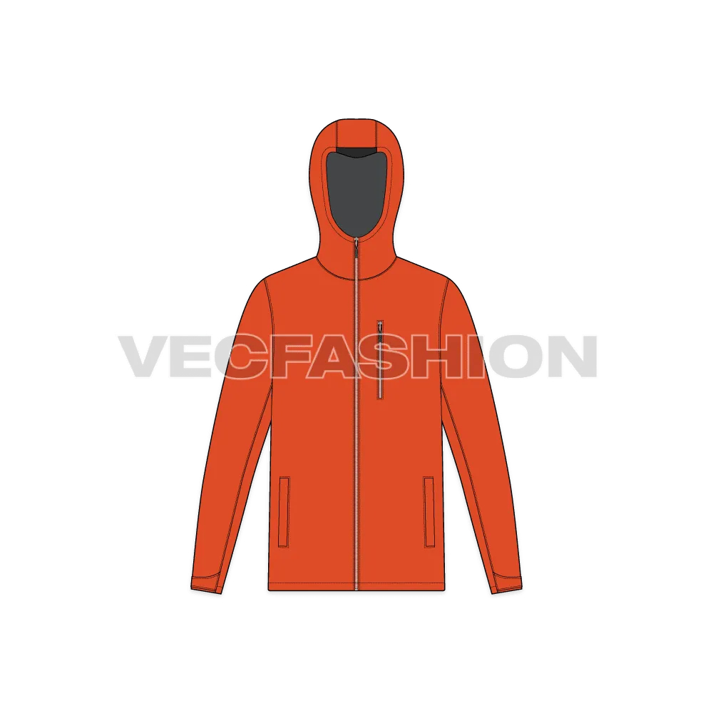 Mens Outdoor Climbing Jacket Vector Template