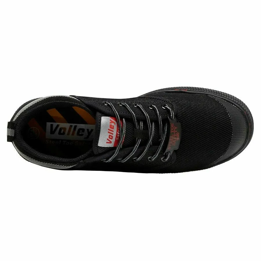 Mens Volley Safety Steel Cap Shoes Black/Grey