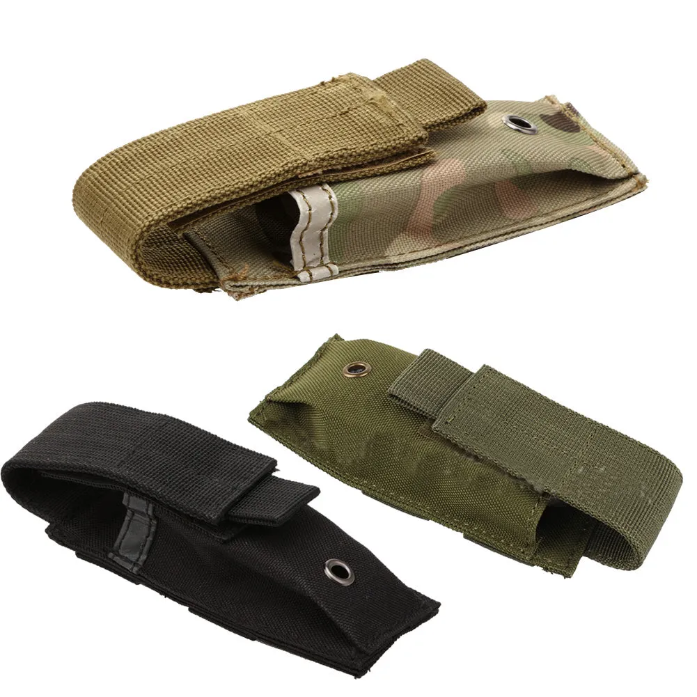 Military Tactical Single Pistol Magazine Pouch Knife Flashlight Sheath Airsoft Hunting Ammo Molle Pouch Multifunction Bags