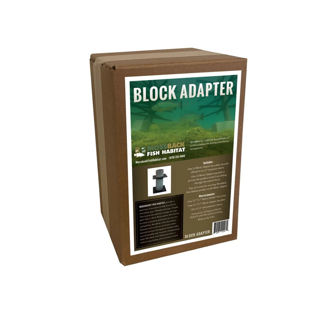 MossBack Fish Habitat Concrete Block Adapter