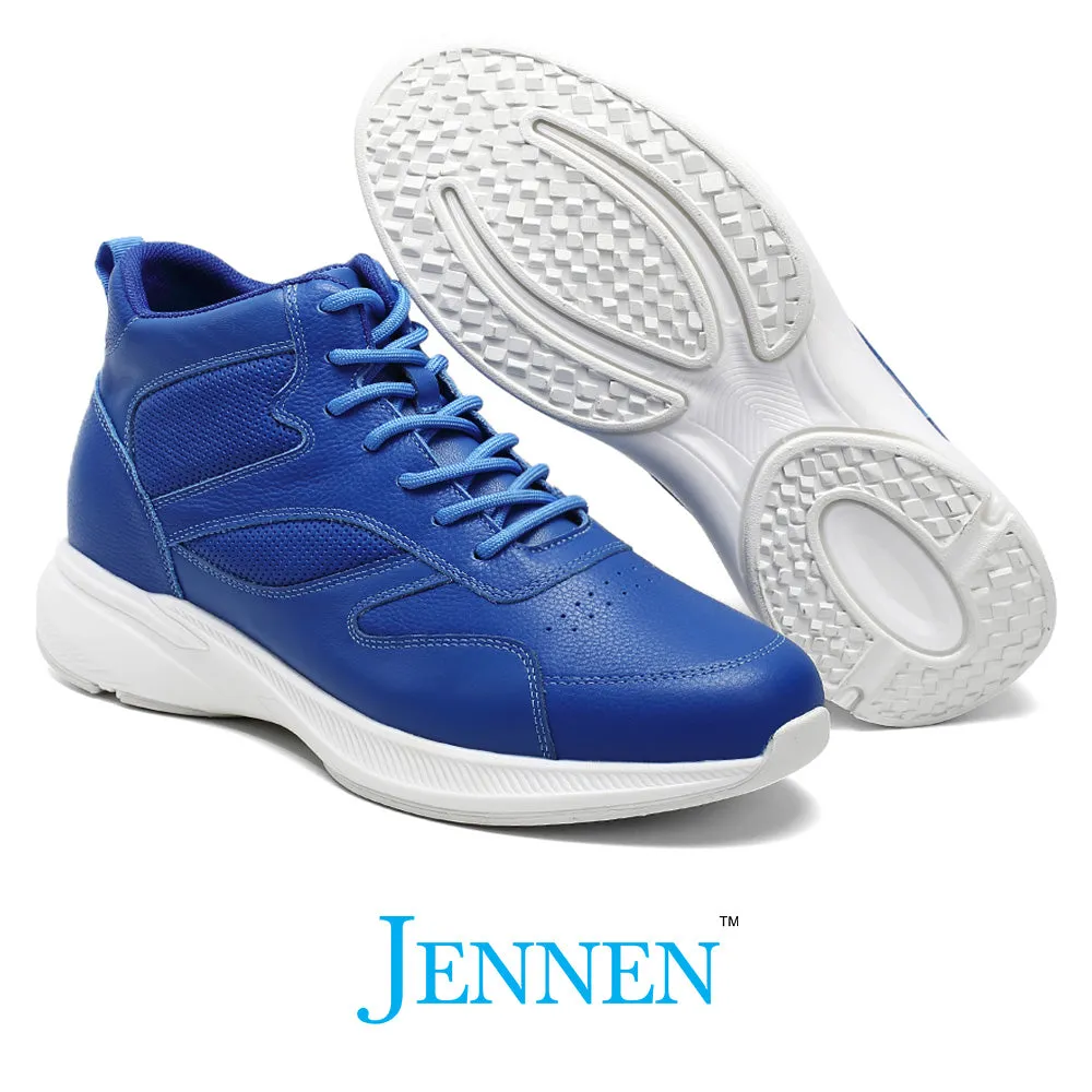 Mr. Pippen 8cm | 3.2 inches Cool Blue Leather Height Boost Sneakers