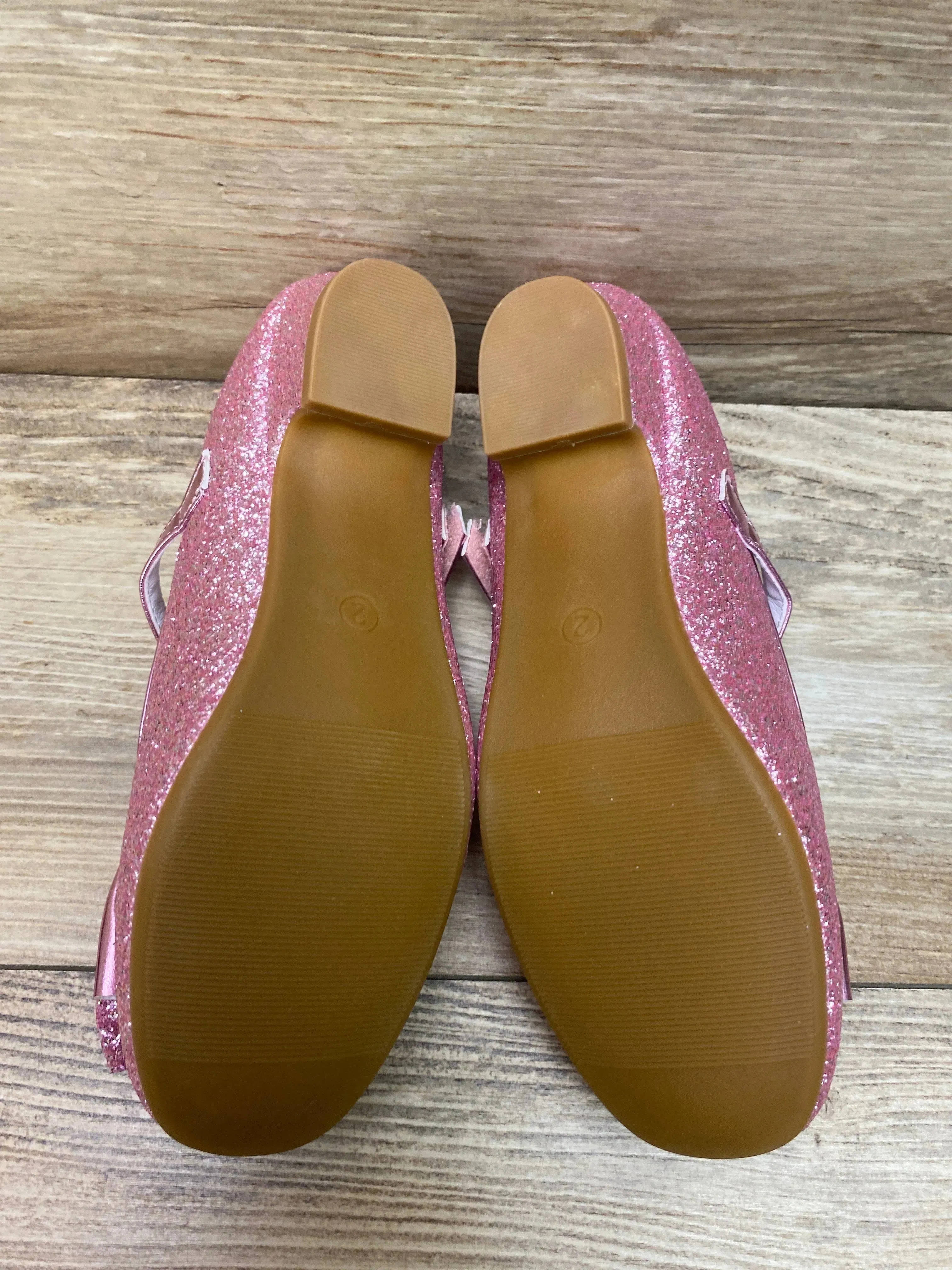 NEW Furdeour Girls Mary Jane Glitter Princess Shoes Pink Sz 2Y