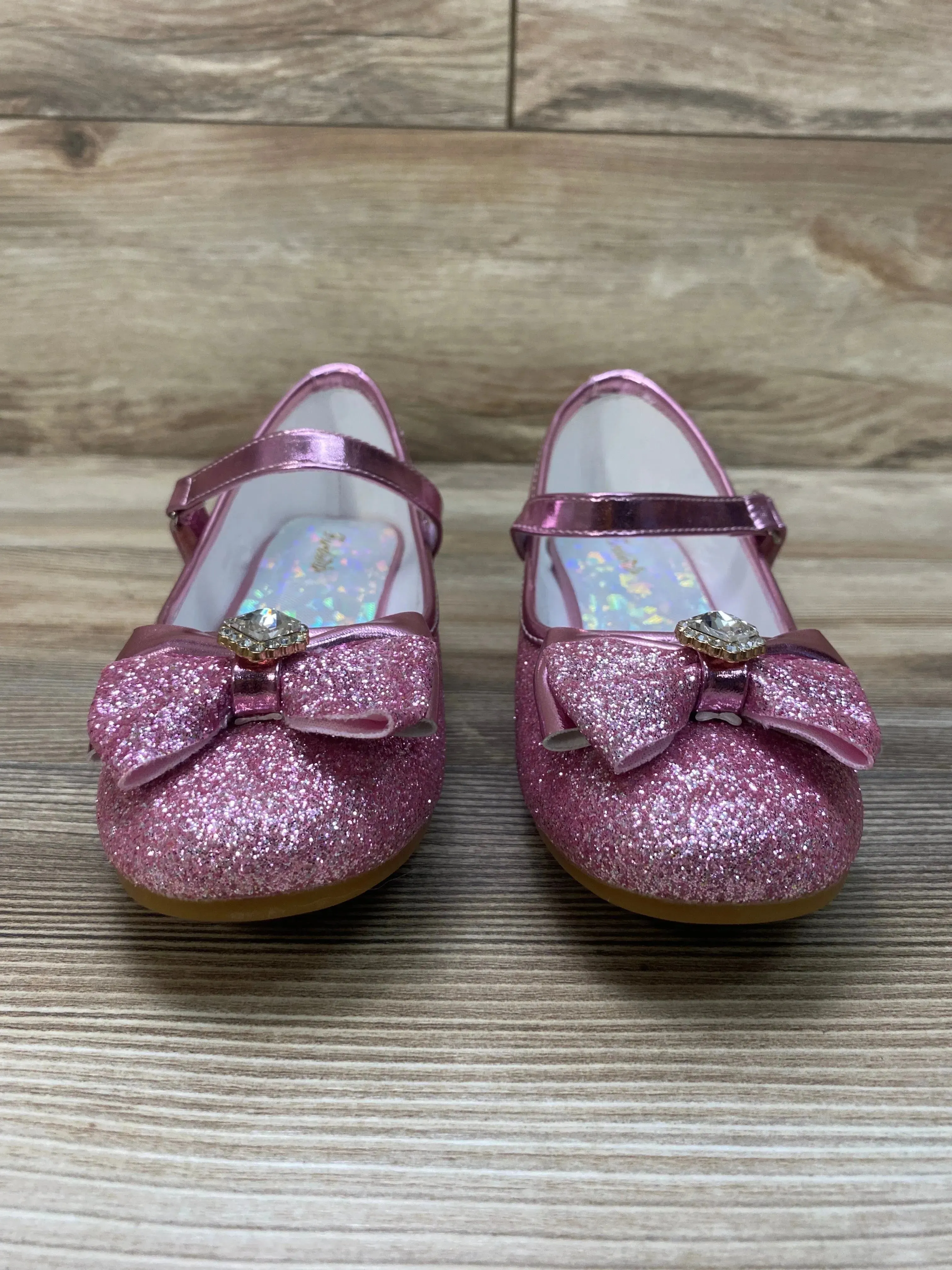 NEW Furdeour Girls Mary Jane Glitter Princess Shoes Pink Sz 2Y