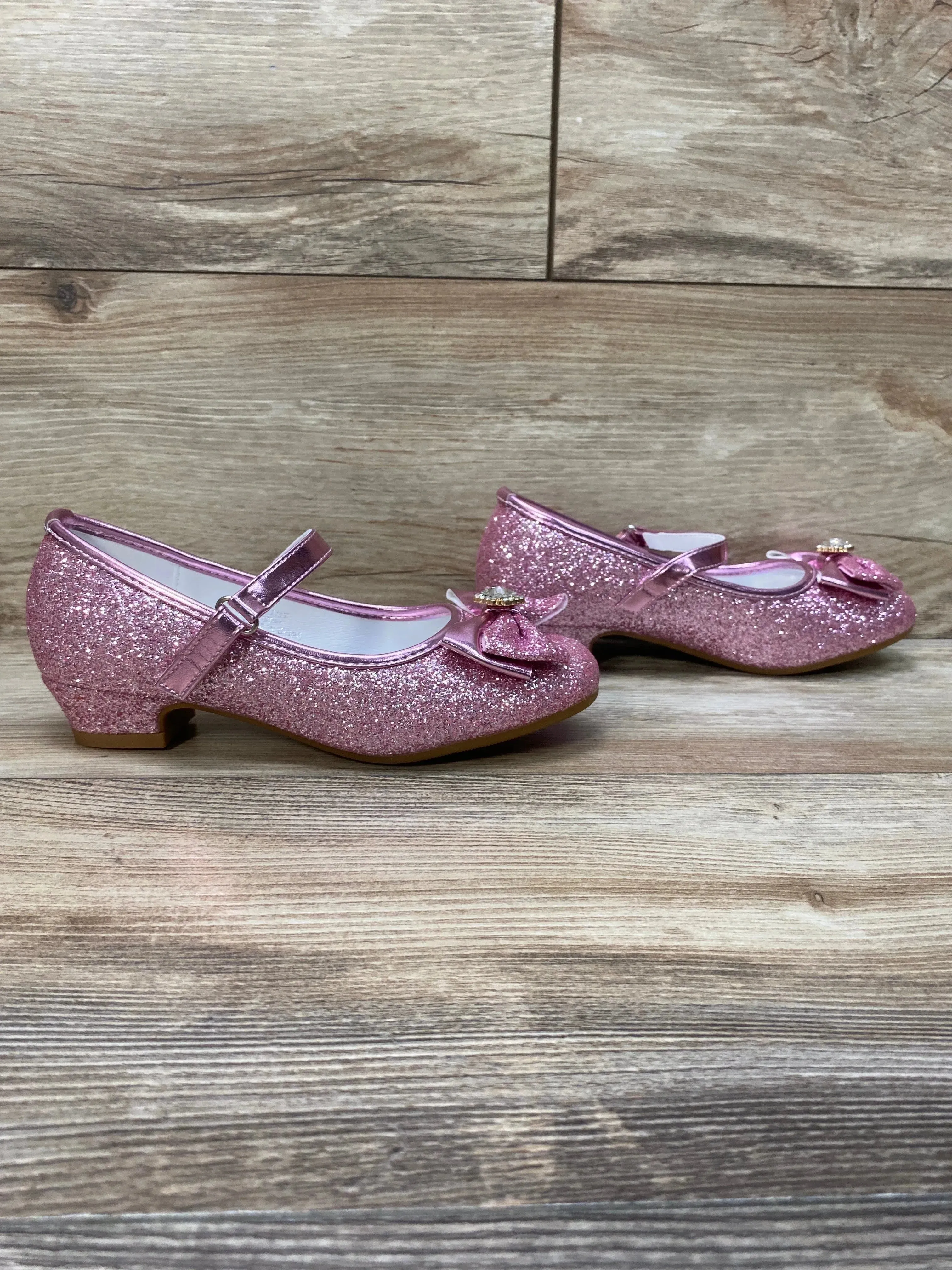 NEW Furdeour Girls Mary Jane Glitter Princess Shoes Pink Sz 2Y