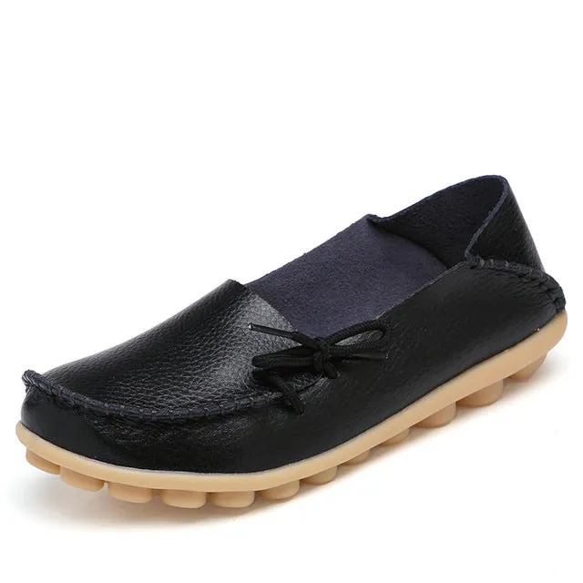 New Hot 20 Colors Natural Leather Women Flats Casual Moccasins Driving Loafers Women's Shoes Fashion Comfortable Shoes Woman