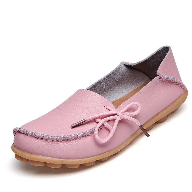 New Hot 20 Colors Natural Leather Women Flats Casual Moccasins Driving Loafers Women's Shoes Fashion Comfortable Shoes Woman