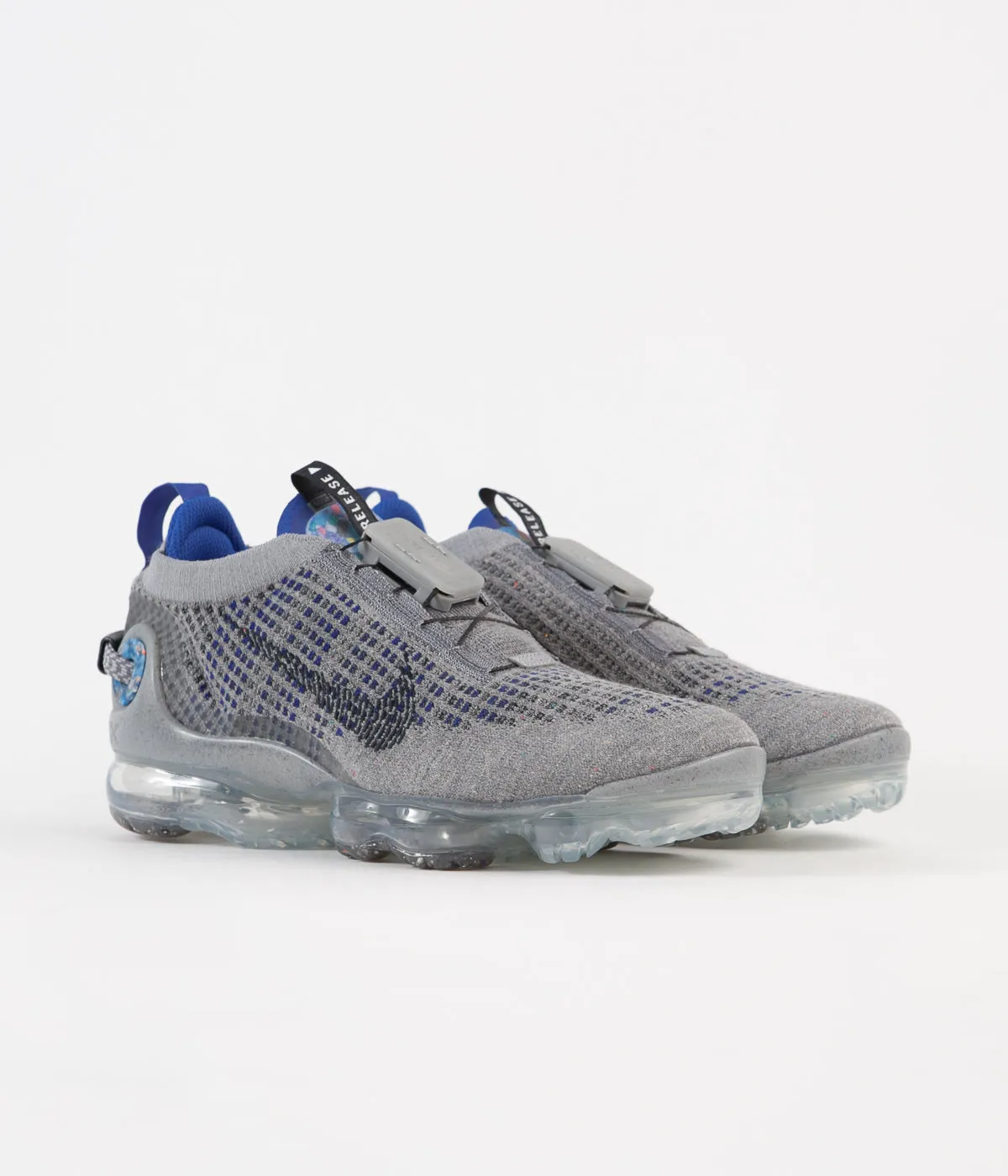 Nike Air Vapormax 2020 Flyknit Shoes - Particle Grey / Dark Obsidian - Racer Blue