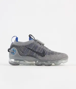 Nike Air Vapormax 2020 Flyknit Shoes - Particle Grey / Dark Obsidian - Racer Blue