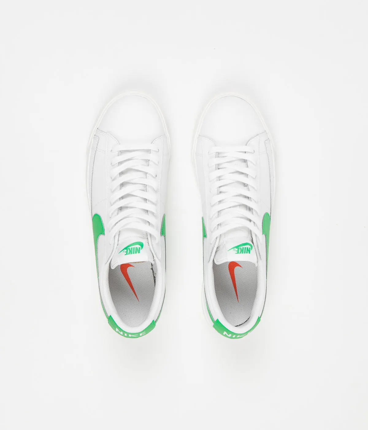 Nike Blazer Low Leather Shoes - White / Green Spark - Sail