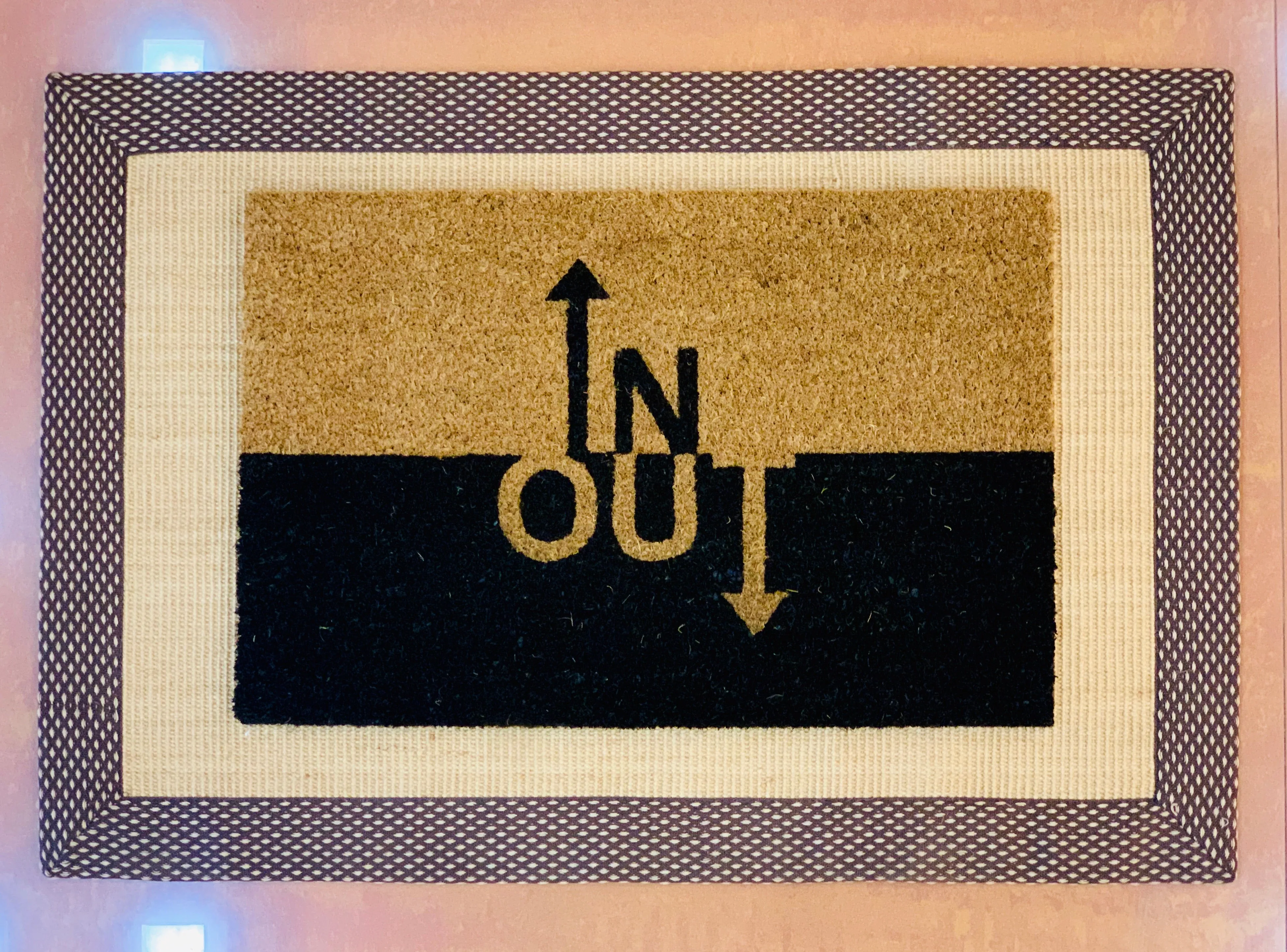 OnlyMat Jute and Coir Doormat Combo - IN OUT Printed Entrance Doormat